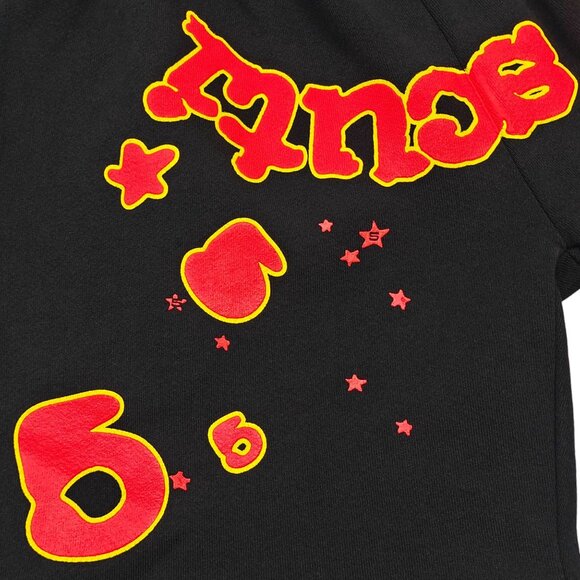 Sp5der x UY Scuti Sweat Shorts Black Red | Spider Worldwide - Picture 3 of 4